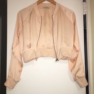 COPY - Zara satin pink bomber jacket